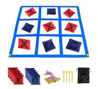 Wapasezyar Enorme Tic Tac Toe, juegos de lanzamiento de puf para niños y adultos, juego de juego al aire libre, jardín, playa, camping, fiesta familiar, fiesta en el jardín, cumpleaños infantil
