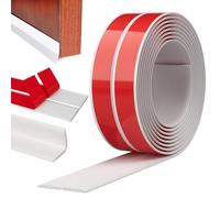 Wapasezyar Listones protectores de cantos autoadhesivos, listones blandos autoadhesivos, listones blandos flexibles para puertas, ventanas, paredes, cocina, azulejos, fácil de cortar (blanco, 1 cm x 4