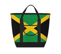 WapNo La bandera de Jamaica bolsa aislada mantiene el frío, ideal para la entrega de alimentos, viajes, aislamiento o mantener el frío en la playa, negro, talla única, Black, Talla única
