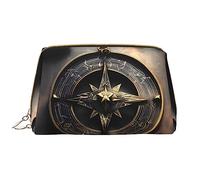 WapNo Magical Design - Bolsa de cosméticos portátil con diseño de runas nórdicas, bolsa de cosméticos grande, cuero PVC, cierre de cremallera, bolsa de aseo de viaje, bolsa de almacenamiento, Blanco,