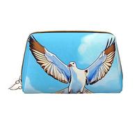 WapNo Seagulls In Flight - Neceser portátil grande de piel de PVC, cierre de cremallera, bolsa de aseo de viaje, bolsa de almacenamiento, Blanco, Talla única