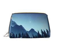 WapNo Snowy Forest - Neceser portátil grande de piel de PVC, cierre de cremallera, bolsa de aseo de viaje, bolsa de almacenamiento, Blanco, Talla única
