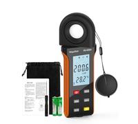 WapoRich - Medidor de luz digital de iluminancia, medidor de luz de mano de 1~400,000 Lux/FC con prueba de retroiluminación de temperatura ambiente para plantas de fotografía luz LED (RQ-5000A)