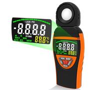 WapoRich RQ-8801 Luxómetro Digital Profesional 0,1-400.000 Lux con Pantalla a Color, Sensor Giratorio 270°, Luz, TemMedición deperatura, Datos Máx/Min, para Fotografía, Oficina e Invernadero