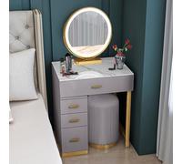 WappiGo Mesa de tocador de maquillaje, tocador con espejo y taburete, 4 cajones de almacenamiento, escritorio de maquillaje, tocador, juego de muebles de dormitorio, tocador de dormitorio para niñas