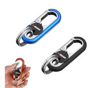 WAPSAT Llaveros para hombre, llavero de coche 2023 para hombre, llavero antipérdida con llaveros dobles, llavero de liberación rápida (2pcs,Negro+Azul)