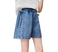 War Girl - Pantalones cortos de mezclilla para niñas, primavera, verano, otoño, medianos y grandes, pantalones cortos de mezclilla para niñas (azul, 4-5 años)
