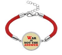 War is not the Answer Love Peworld - Pulsera de cuerda roja de la suerte, hecha a mano