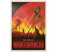 War of The Worlds: H.G. Wells, póster vintage, rompecabezas de 1000 piezas, fabricado en Estados Unidos