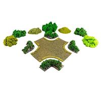 War World Gaming Battle Bocage - Set de setos y Cruce de Carretera (Elige Carretera: Grava/Sucia) - 28mm, Wargaming, Normandía, Diorama WW2