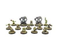 War World Gaming Equipo Completo Gutrot Greenskins - 28mm, Miniaturas, Fantasía, Futbol, Blood Bowl, Goblin, Criatura Fantastica, Figura Coleccionismo