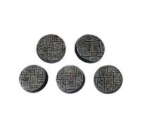 War World Gaming Fantasy Village - Peanas Redondas de Adoquines x 5 (25mm) - 28mm Wargaming Diorama Miniaturas Batalla Medieval Edad Media Maqueta Wargame