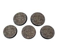 War World Gaming Fantasy Village - Peanas Redondas de Adoquines x 5 (40mm) - 28mm Wargaming Diorama Miniaturas Batalla Medieval Edad Media Maqueta Wargame