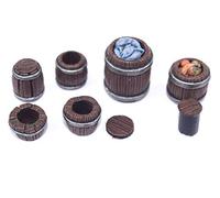 War World Gaming Fantasy Village - Set de barriles - 28mm Wargaming Medieval Miniaturas Maquetas Dioramas Edificios Wargames Guerra Aldea Pueblo Edad Media