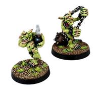 War World Gaming Gutrot Greenskins - Goblins Jugadores Estrella x 2 - Fanático & Bombardero - 28mm Escala Fantasía Futbol Miniatura Figura Personaje Blood Bowl Pieza Pintar Seguimiento Envío