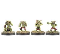 War World Gaming Gutrot Greenskins - Set de 4 Líneas - 28mm, Miniaturas, Fantasía, Futbol, Blood Bowl, Goblin, Criatura Fantastica, Figura Coleccionismo