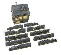 War World Gaming Muros Fantasy de Resina con Detalles Especiales y Casa de Campo - Wargames Juego Diorama Valla Escenografía Modelismo Miniatura Maqueta Modelo Seguimiento Envío