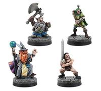 War World Gaming Set de 4 Miniaturas Fantasy Hero para Wargames y Juegos de rol (28mm)