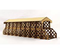 War World Scenics - Puente en celosía techado de vía única 400mm en DM - Modelismo Ferroviario, OO/HO, Dioramas, Maquetas