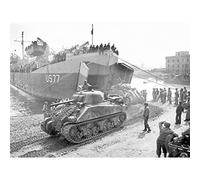 War WWII USA Armoured Tank Regiment Anzio 1944 Photo Large Wall Art Poster Print Thick Paper 18X24 Inch Guerra Guerra mundial 2 Estados Unidos de America Tanque Fotografía pared Impresión del cartel