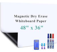 Warasee Adhesivo grande autoadhesivo para pizarra blanca: 121.9 cm x 91.4 cm, imán receptivo de borrado en seco, sin efecto fantasma, sala de conferencias y tablero de aula, hoja de revestimiento de