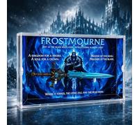 Warcraft Frostmourne XL - Abrecartas (30 cm, en vitrina acrílica, miniespada de metal macizo, caja coleccionable y decoración de escritorio, regalo de merchandising para videojuegos)