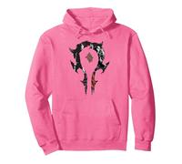 Warcraft Gaming Logo Horda Compilación Cresta Fierce Gamer Sudadera con Capucha, Unisex para Adultos, Rosa Brillante, L