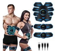 WARDBES Electroestimulador Muscular Abdominales, Estimulación Muscular Masajeador Eléctrico Cinturón con USB, para Hombre Mujer, EMS Ejercitador del Abdomen Brazo Piernas Glúteos Cintura