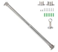 Wardlock Barra extensible de acero inoxidable para armario de 112 a 210 cm, barra ajustable con enchufes en forma de U.