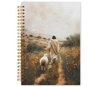 WARDOS Cuaderno cristiano vintage de 5.5 x 8.3 pulgadas, cuadernos de Jesús con cordero para tomar notas, regalos cristianos para mujeres y hombres, regalos basados en la fe, notas de la iglesia