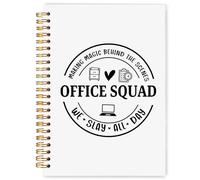 WARDOS Funny Office Squad Glitter Spiral Notebook, Administrative Assistant Teacher Coworker Gifts Journal, School Administrator Staff Hardcover Notebook Journal for Writing Note Taking, 5.5x8.3 Inch