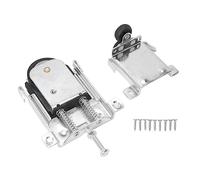 Wardrobe Pulley Wheels Secure - Derailment Cam Design | Furniture Roller for Closet Doors/Cabinet Doors | Galvanized Iron & Nylon | No - Drill Installation (Small)