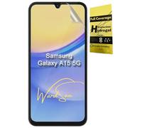 WardSan [2 Piezas para Samsung Galaxy A15 4G/5G 6.5" 2 Películas Protectoras de Hidrogel 3D Frontales y Traseras con Soporte para Teléfono para Dedo | Antigolpes | Compatible con Fundas | Película P