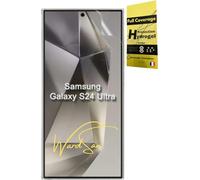 WardSan [Paquete de 3 piezas para Samsung Galaxy S24 Ultra 6.8 3D Protector de pantalla de hidrogel con soporte para teléfono selfie | Antichoque | Compatible con estuche | Película protectora de TPU