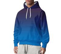 Warehouse Deal AMDOLEHoodie - Sudadera con capucha para hombre, informal, manga larga, con capucha, estampado degradado, con bolsillo, D - azul, M