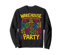 Warehouse Party, Retro, Rave, Vintage, años 90, Club House Dance del Reino Unido Sudadera