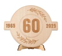 WAREHOUSE Tarjetas de 60 cumpleaños de madera, tarjetas de regalo de cumpleaños de madera creativas, decoración de cumpleaños, aniversario de bodas y jubilación feliz para hombres y mujeres. (60)