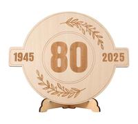 WAREHOUSE Tarjetas de 80 cumpleaños de madera, tarjetas de regalo de cumpleaños de madera creativas, decoración de cumpleaños, aniversario de bodas y jubilación feliz para hombres y mujeres. (80)