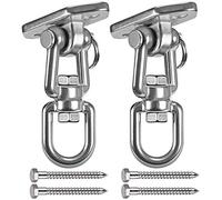 WAREMAID 2 Piezas Ganchos de Techo, 360° Girar Acero Inoxidable Anclaje para Pared Soporte Columpio, Colgador de Saco de Boxeo para Patio de Recreo, Gym,Cuerda,Hamaca Silla, Columpio de Yoga, 450kg