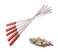 WARESHARK 4 pinchos planos de acero inoxidable, pinchos turcos grandes para barbacoa, resistentes y reutilizables, perfectos para kebab, kebob, shish, 10 mm de ancho