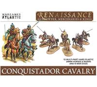 Wargames Atlantic, Conquistador Caballería y perros de guerra, miniaturas a escala 1:56, 28 mm/1.1 pulgadas