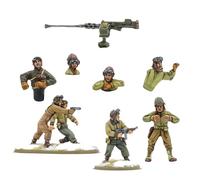 Wargames Delivered Achtung Panzer US Tank Crew - Juego de 4 figuras de modelo montadas parcialmente, 1 figura de disparo HMG montada en pintle y 3 figuras desmontadas con bases de plástico de Warlord