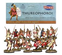 Wargames Delivered - Victrix Thureophoroi - Juego de 36 figuras de guerrero griego antiguo de 28 mm, perfectas para juegos de guerra, 84 cabezas con varios estilos de casco y 36 brazos de espada