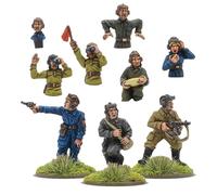 Wargames Delivered - Warlord Games Achtung Panzer - Juego de tripulación de tanques soviéticos en miniatura, incluye 6 figuras montadas parcialmente y 3 figuras de acción desmontadas con bases de