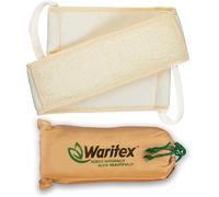 Waritex Esponja de lufa egipcia natural para la espalda, exfoliante larga para una limpieza profunda y cobertura completa de la espalda, asas de algodón suave para hombres y mujeres, ecológico, 1