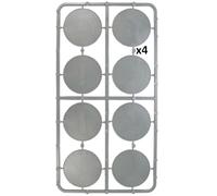 Warlord Games 32 Bases Redondas con Labios de plástico de 40 mm para miniaturas de Mesa