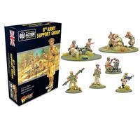 Warlord Games 8th Army Support Group - Miniaturas de metal a escala de 28 mm para acción de pernos, miniaturas altamente detalladas de la Segunda Guerra Mundial para juegos de guerra de mesa