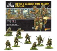 Warlord Games British & Canadian Army Infantry (1943-45) | Miniaturas de plástico a escala de 28 mm altamente detalladas de la Segunda Guerra Mundial para juegos de guerra de mesa