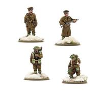 Warlord Games Cuartel general de infantería británica y canadiense (invierno) - Miniaturas de resina a escala de 28 mm para acción de pernos altamente detalladas de la Segunda Guerra Mundial