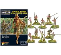 Warlord Games Escuadrón de caza de lanza de bambú del ejército japonés, miniaturas de metal a escala de 28 mm para acción de pernos altamente detalladas en miniaturas de la Segunda Guerra Mundial